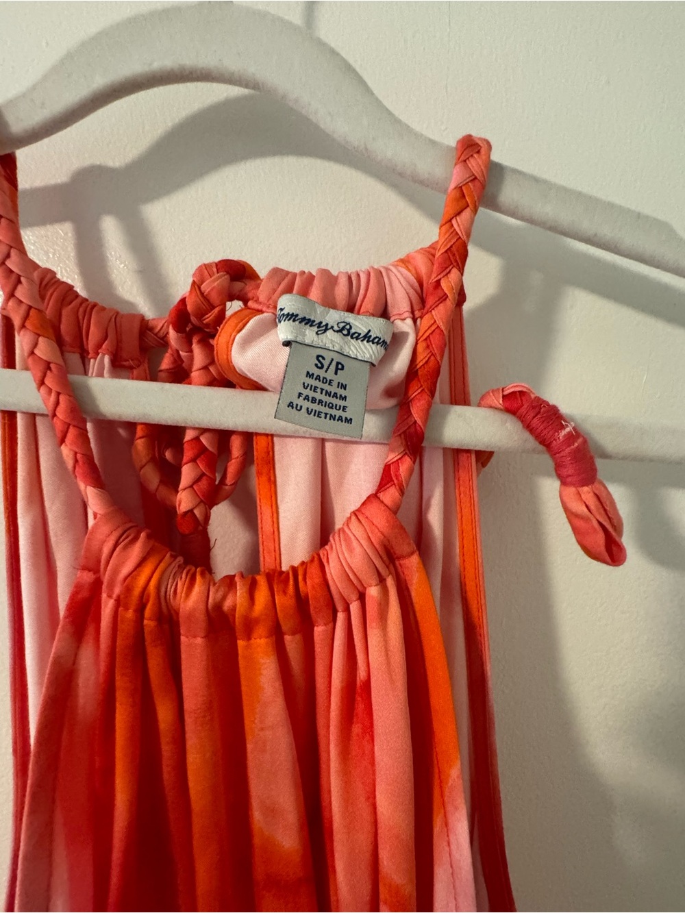 Tommy Bahama Coral and Pink Braided-Strap Maxi Dress